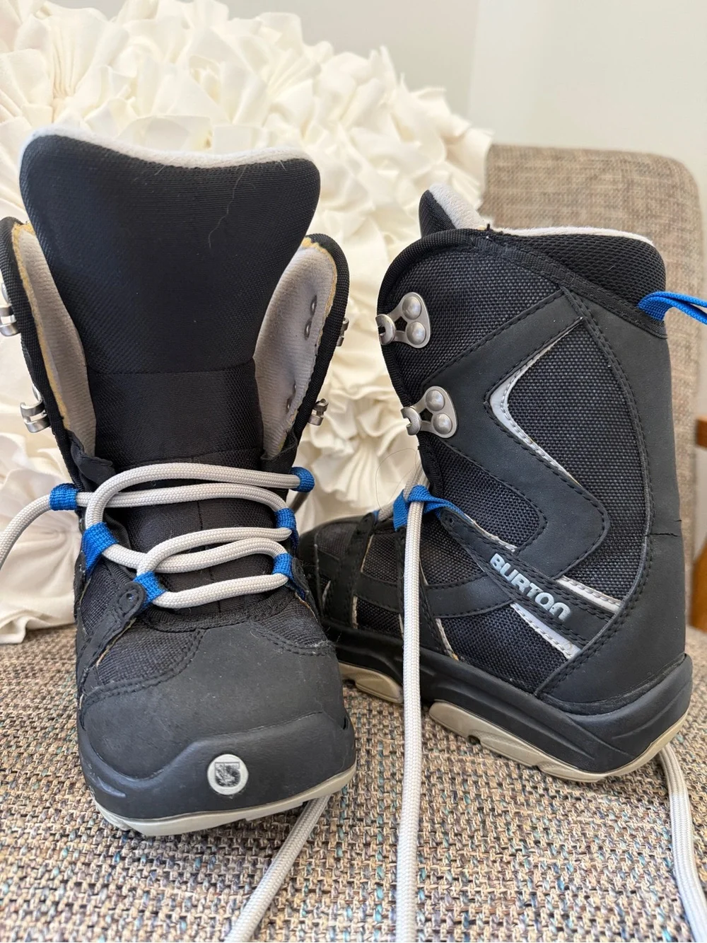 Burton Kids Black Snowboard Boots with Blue Accents